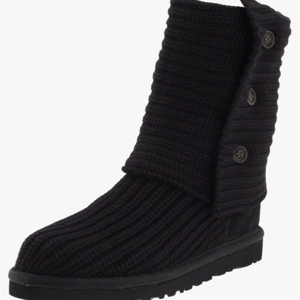 UGG Black Knit Button Boots